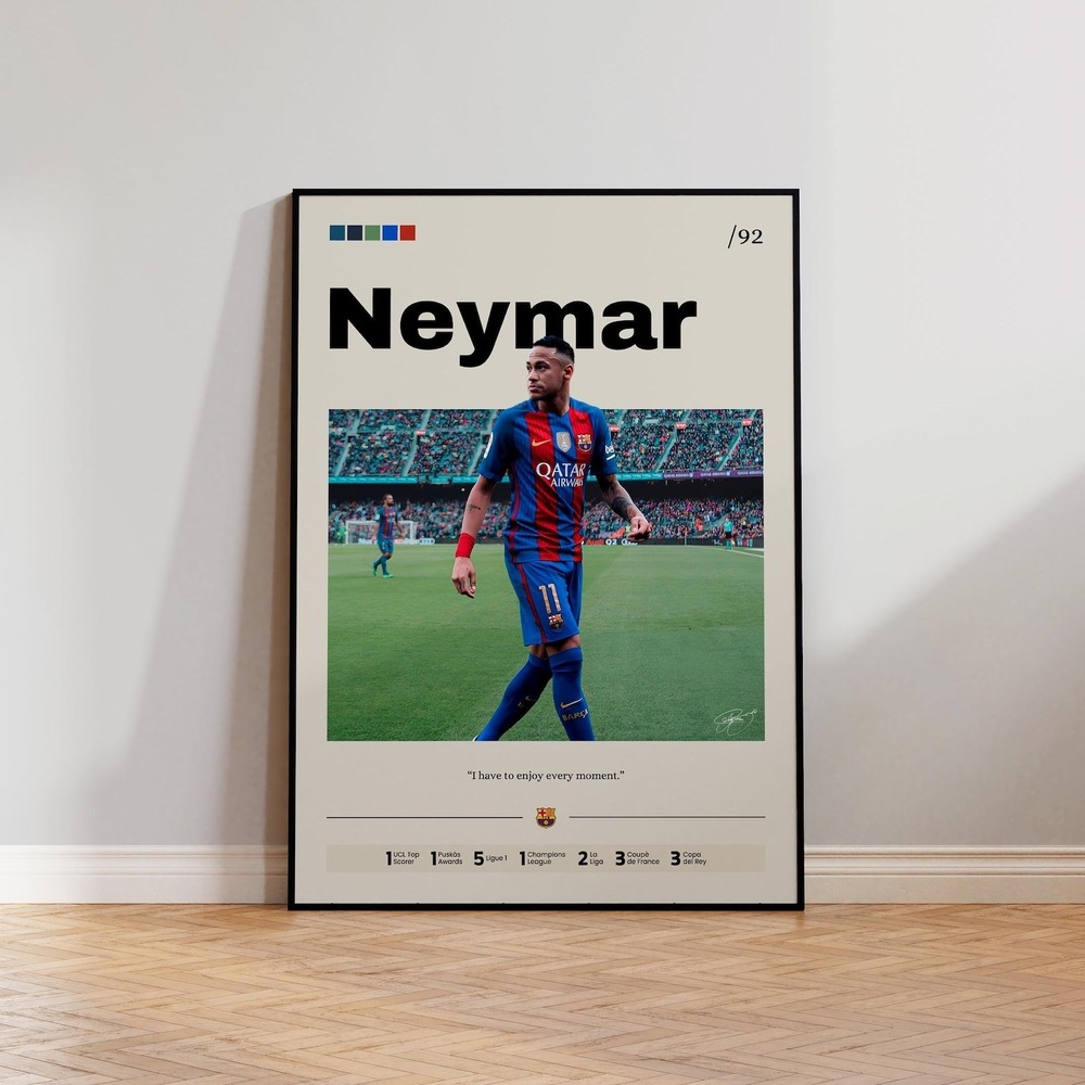 Neymar Poster, Neymar Soccer Print Decor, FC Barcelona Poster